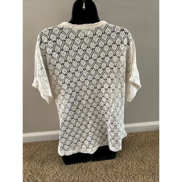 Sundance Embroidered Floral Serafina Short Sleeve T-Shirt Top Size Small Womens - Picture 8 of 14